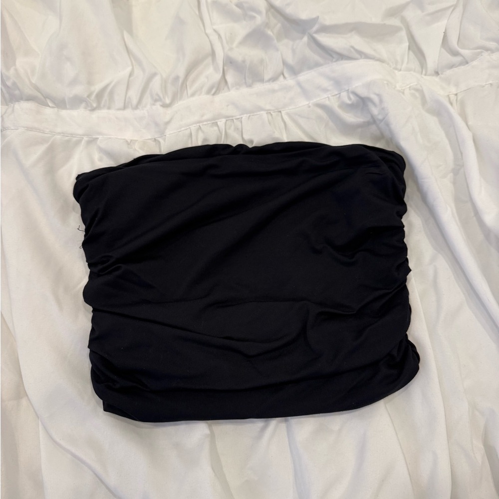 Zara Black Ruched Tube Top - Picture 3 of 3
